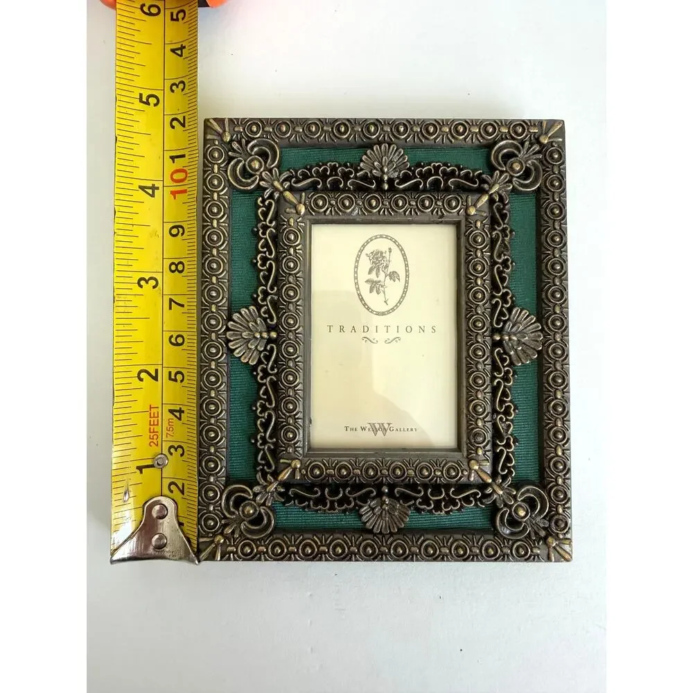 VTG Weston Gallery Ornate Bronze Metal Filigree Tabletop Picture Frame 4x5 Outer